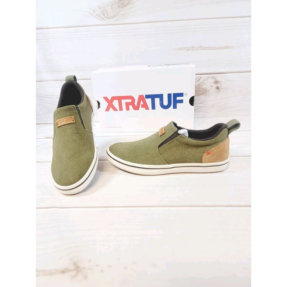 Xtratuf Mens Sharkbyte Green XSB-300 Canvas Boat Shoes Size 7